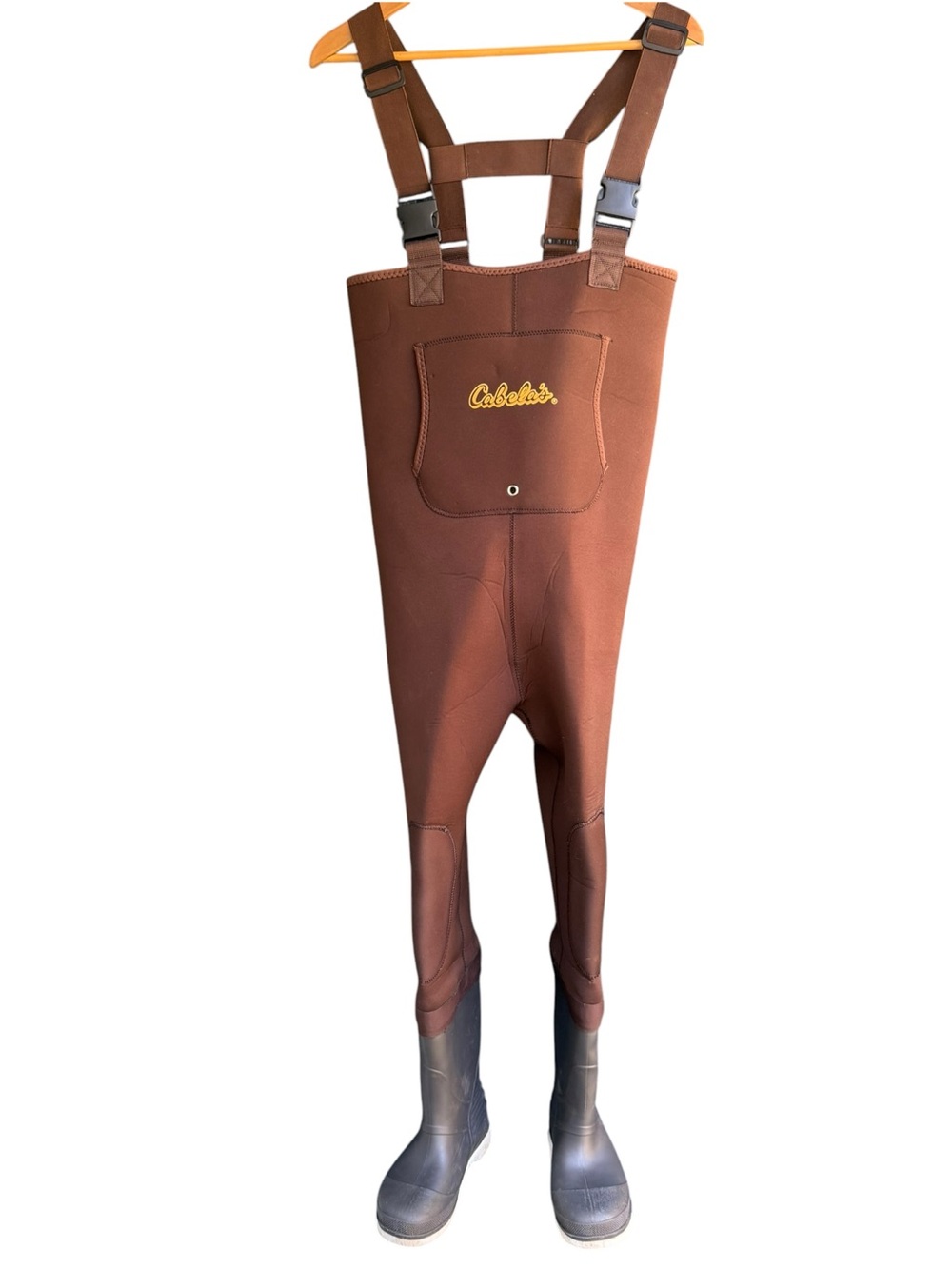 Cabela’s Youth Size 4 Brown Neoprene Chest Waders Boot Foot Fishing Outdoor